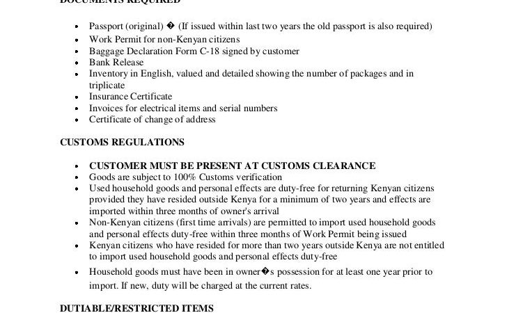 Kenya Customs Regulations